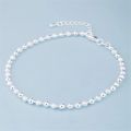 【Latest Style】 KOFSAC Summer Fashion 925 Sterling Silver Anklets For Women Beach Party Beads Ankle Chain Bracelet Foot Jewelry Girl Gifts.