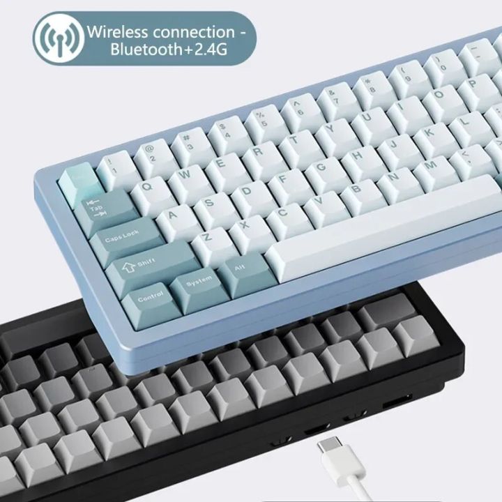 Xinmeng%20A66%20Aluminum%20Tuotuo%20The%20Third%20Mock%20Examination%20Mechanical%20Keyboard%20Bluetooth%20Wireless%20Rgb%20Hot%20Plug%20Axis%20Customization%20-%20Image%202