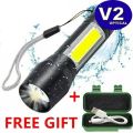 3 Mode Adjustable LED Rechargeable USB Touch Light Waterproof Mini Torch Light lampu suluh LED Zoomable Rechargeable.