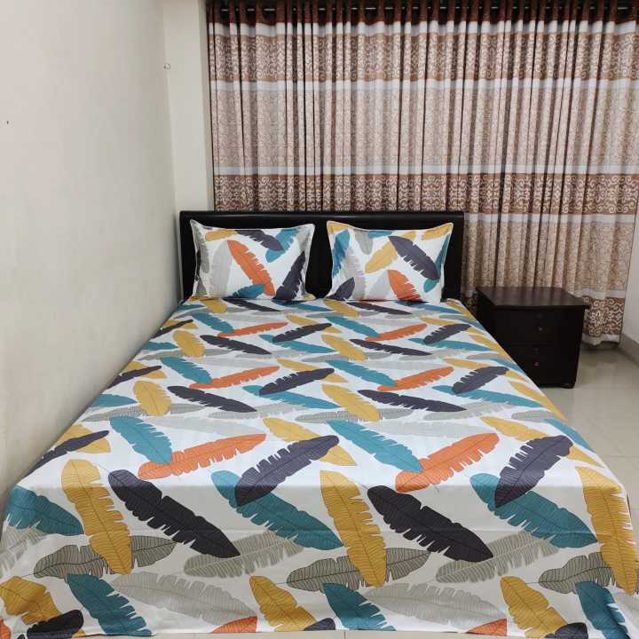 Luxury Tuwel Cotton Fashionable Bed Sheet for Home Decoration 7.5/8.25 Feet King Size Bedsheet
