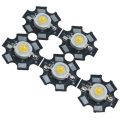 5Pcs- White 3W LED SMD Chip 3v 3.8v With Metal Plate Heatsink Heat Sink Aluminum Base 20mm P.C.B DIY. 
