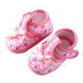 Newborn Baby Flower Print Shoes Summer Baby Girl Cute Bow Floral Print Breathable Princess Shoes Soft Sole Flat Anti-Slip Sandals(0-12 Month) - Baby Shoes Girls. 