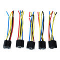 5 Pcs 5 Pin Cable Relay Socket Harness Connector DC 12V for Car. 