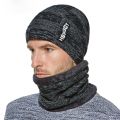 Winter Beanie Hats Scarf Set Warm Knit Hat Skull Cap Neck Warmer with Thick Fleece Lined Winter Hat and Scarf for Men Women.