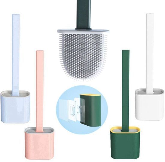Silicon%20Toilet%20Cleaning%20Bush%20And%20Holder%20Set%20with%20Wall%20Hook%20-%20Multicolor%20-%20Image%203