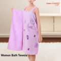 Bathroom Women Bath Towels Wearable Towel Dress Beach Adults Bath Gown Spa Sling Robes Home Nightwear Microfiber Women Bathrobe-Bathrobes-gold palace.