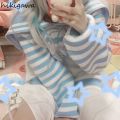 Winter Clothing Sweet Sweater Women Sailor Collar Cartoon Print Jumper Pull Femme Japanese Casual Knitted Pullovers Y2k Tops. 