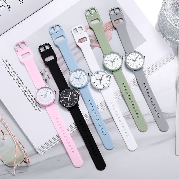 Korean Style Simple Jelly Silicone Student Exam Temperament Life Waterproof Small Fresh Men and Women Calendar Luminous Couple's Watch