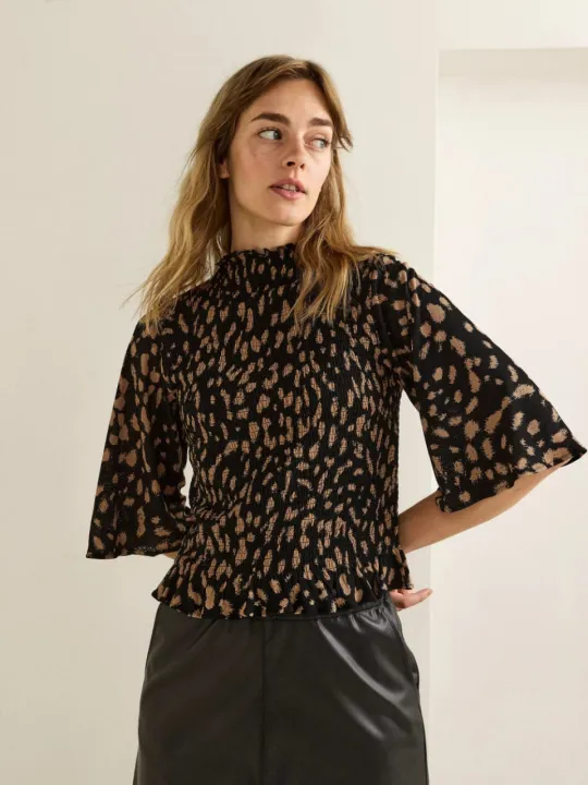 Smock%20Top%20Women's%20Casual%20V-Neck%20Long%20Sleeve%20Slim%20Fit%20Knitted%20Jumper%20in%20Black/White%20Size%20XS-XXL%20-%20Image%202