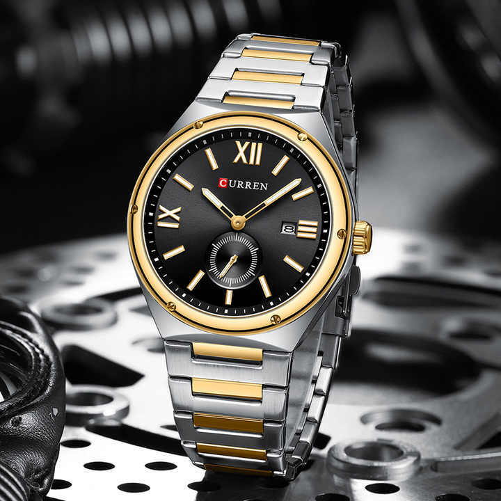 CURREN 8471 Mens Fashion Casual Quartz Watch Stainless Steel Auto Date Reloj Luminous High Quality Waterproof Business Watch for Men