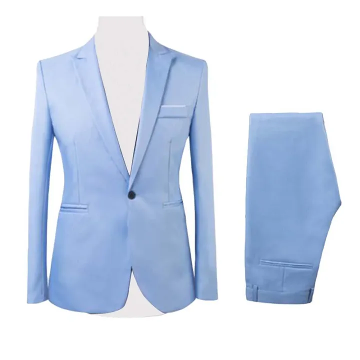 2Pcs/Set%20suit%20men%20Formal%20Business%20Party%20Solid%20Color%20Long%20Sleeve%20Blazer%20Suit%20Pants%20Wedding%20wear%20Men%20Blazer%20costume%20homme%20-%20Image%202