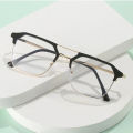 Blue Ray Cut Glass for Men - Transparent Lens, Metal Frame, Gold & Silver Colors, Suitable for Mobile, TV, Laptop Use. 
