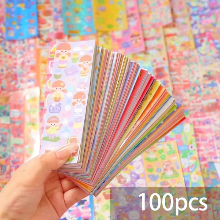 10/50/100/200 Stickers Kawaii Cartoon Posters Cute DIY Stickers Handbook Planner Decorative Scrapbook Stationery Children Toys