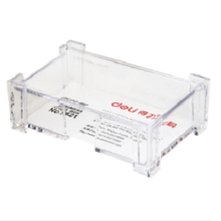 Deli 7621 Transparent Front Desk Business Card Holder