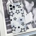Korean Cute Y2k Star Transparent Phone Case For iPhone 14 13 12 11 Pro Max X XR 7 8 Plus SE 3 Lovely Shockproof Soft Cover Funda.