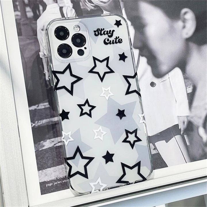 Korean%20Cute%20Y2k%20Star%20Transparent%20Phone%20Case%20For%20iPhone%2014%2013%2012%2011%20Pro%20Max%20X%20XR%207%208%20Plus%20SE%203%20Lovely%20Shockproof%20Soft%20Cover%20Funda%20-%20Image%204