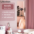 4Pcs Acrylic Mirror Wall Stickers Thicken-2mm Mirror Sheeting Decor Self-adhesive DIY Wall Sticker for Wardrobe Bathroom Home.