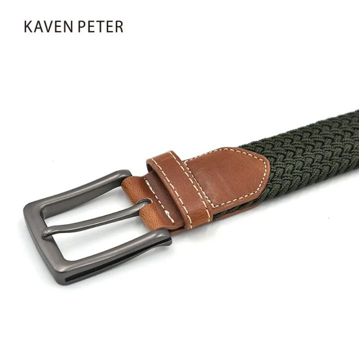 Green%20Longer%20Elastic%20Belts%20For%20Men%20Woven%20Braided%20Fabric%20Comfort%20Stretch%20Casual%20Belts%201-3/8%20Wide%20Hot%20Metal%20Stretch%20160%20cm%20Belt%20-%20Image%203