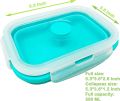 Set of 4 Collapsible Silicone Food Storage Container Leftover Meal box For Kitchen Bento Lunch Boxes BPA Free Microwave.