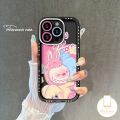 Cute Cartoon Labubu Soft Case Compatible for IPhone 11 16 15 14 13 12 Pro Max 7Plus X XR XS Max 7 8 15 6 6S 16 Plus SE 2020 Trendy Pop Mart Flower Bracelet Cover. 
