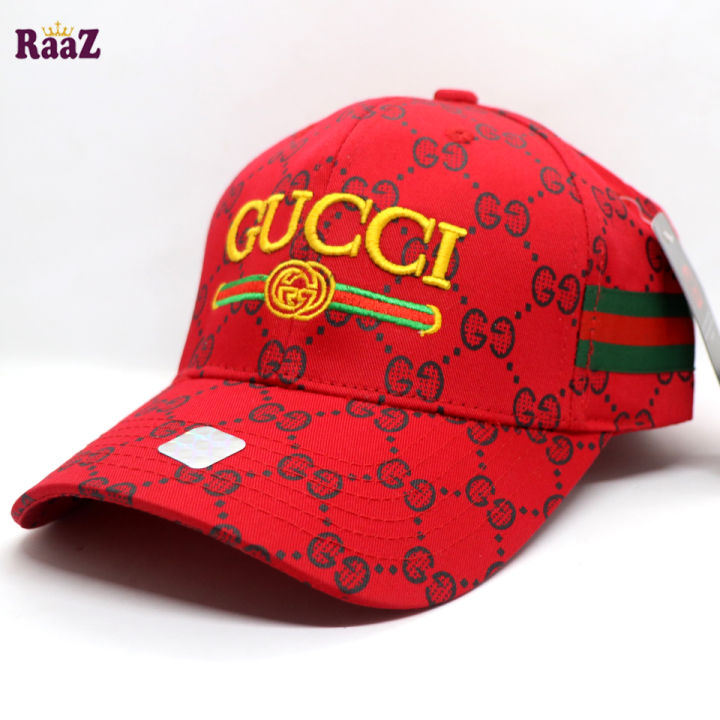 Red Embroidery logo Cotton Curved Visor Cap