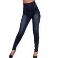 Seamless Leggings Women Pants Print Jeggings Cotton Girl Knitted High Waist Faux Jeans Denim Femme Pantalon Fitness Leggins House Foocus. 