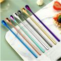 1/5Pcs Long Handle Stainless Steel Beverage Stirrer Heat Resistant Tea Drink Coffee Spoon Kitchen Fruit Juice Milk Stirring Stick. 