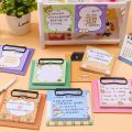 30 Sheets Cartoon Board Clip Sticky Notes Pad Cute Stationary Student Memo Kawaii Sticky Notes Diary Journaling Craft Decorative DIY Scrapbooking Office Supplies. 