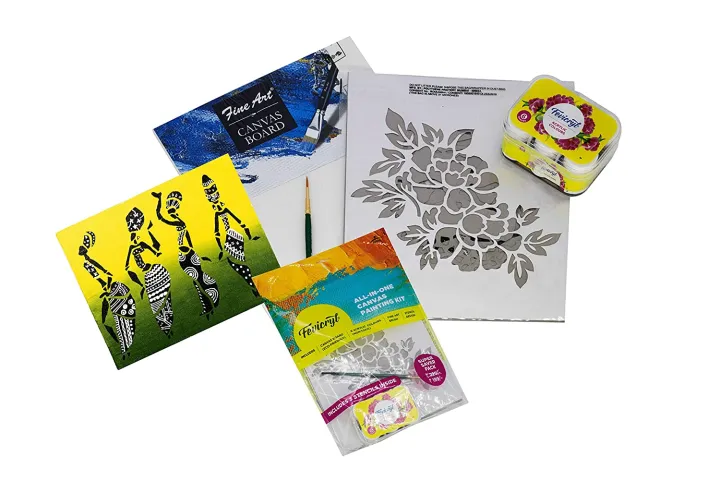 Fevicryl%20All%20In%20One%20Artist%20Canvas%20Kit%20(1%20Canvas,%201%20Brush,%201%20Acrylic%20Colour%20Kit,%20Stencils),%20DIY%20Kit%20,%20Painting%20Gift%20Set%20for%20Artists,%20Students%20-%20Image%205