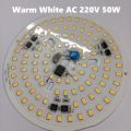WARM WHITE Waterproof 112mm ROUND White 50W DIRECT AC 220V 50Watt LED Light Bulbs 96Pcs Warm White SMD LED Light Plate With MOV Integrated IC Driver. 