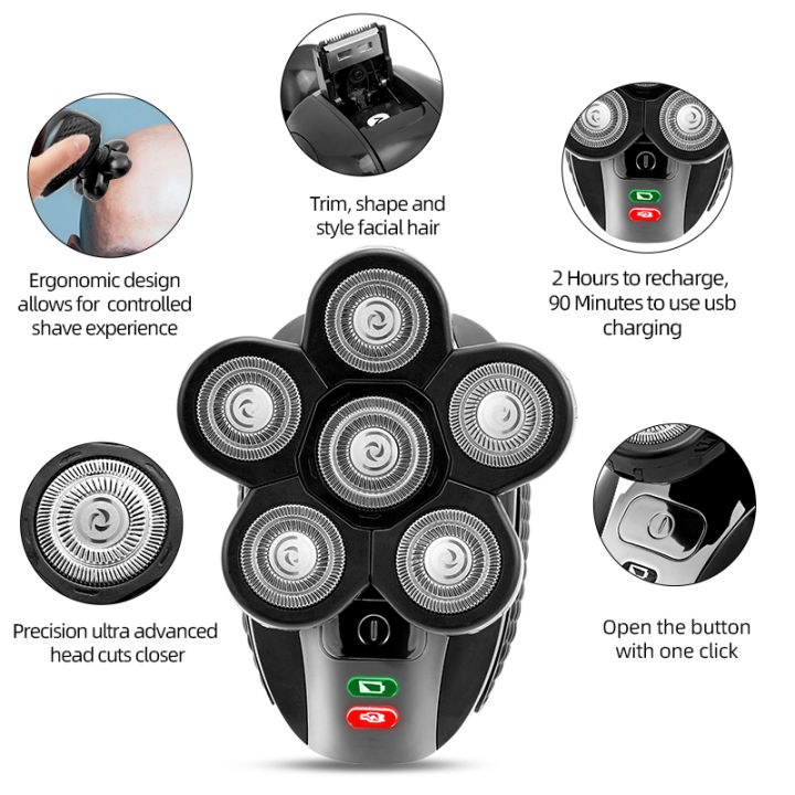 5In1%206D%20Electric%20Shaver%20for%20Men%20Rechargeable%20Bald%20Head%20Electric%20Shavers%206%20Floating%20Heads%20Beard%20Nose%20Razor%20Clipper%20Hair%20Trimmer%20-%20Image%206