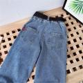 Girls Wide Leg Pants 2024 Autumn New Korean Version Baby Foreign Jeans Little Girls Casual Pants Children's Autumn Clothes. 
