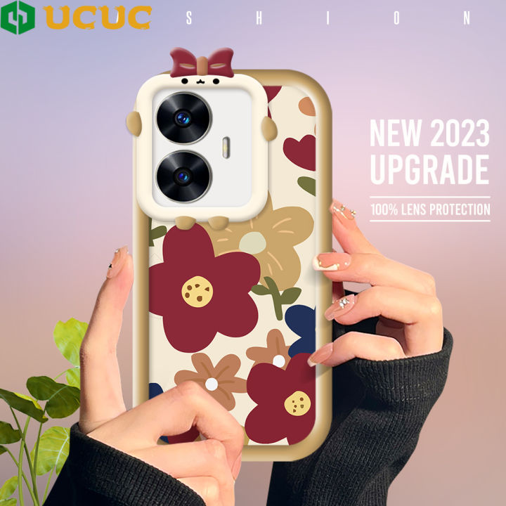 UCUC for Realme C55 / Narzo N55 Back Cover Art Flowers Monster Lens