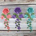 【In-Demand Item】 DIY Floral Colorful Iron On Patch Clothes Sticker Embroidery Patches Long String Flowers. 