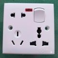 Circle 8 Pin13A Multi Function All Rounder Combined Socket with Switch 8 Pin Electrical Wall Outlet with Indicator. 