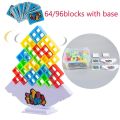 96 Blocks Tetra Tower children's swing balance stacking Building Blocks Board Game Puzzle Assembly Brick Toys For Kids Adults. 