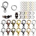 【Clearance Markdowns】 80Pcs/lot Alloy Lobster Clasp Rings Connector Clasp Crimp End For Bracelet Necklace Chains DIY Jewelry Making Supplies. 