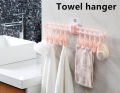 Rotate Cloth Hanger with clips bra Socks Drying Rack wall mount foldable clothes drying laundry rack bathroom organizer Punch-free. 