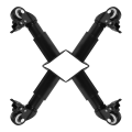 4 Pcs Adjustable Furniture Legs Coffee Metal for Caster Wheels Bed Support Can Move.