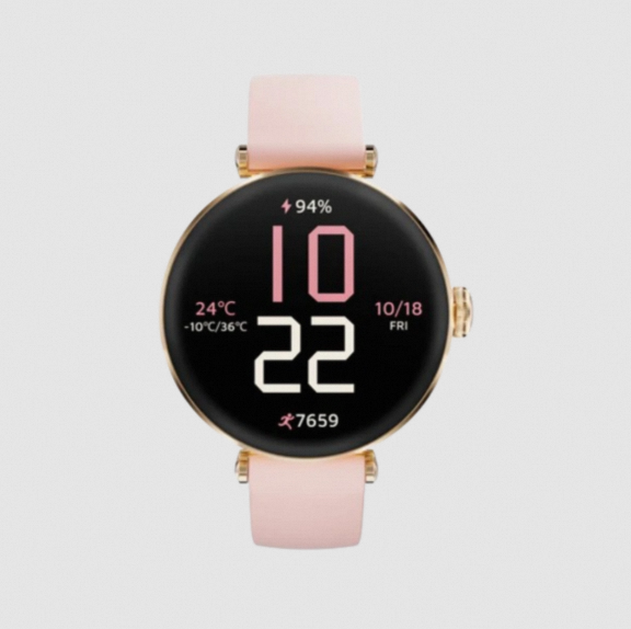 Kieslect Pura Lady 1.19" AMOLED Display, Bluetooth 5.2 Calling, IP68 Waterproof Smart Watch - Gold