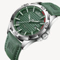 NAVIFORCE NF8023 Green PU Leather Analog Watch For Men - Silver & Green. 