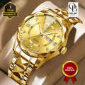 Binbond B2521 Golden Color Waterproof Calendar Stainless Steel Strap Quartz Watch. 