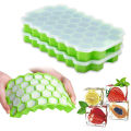 Silicone Ice Cube Tray With Lid, Honeycomb Shape (1 Pics). 