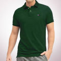 Green Cotton Polo For Men - Polo T Shirt For Men. 