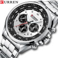 CURREN /CARREN 8399 Steel Band Watch Minimalist Calendar Large dial Business Watch Waterproof Men's Fashion. 