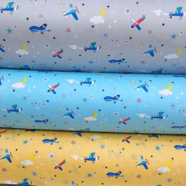 Pure children's cartoon bedding floral clothing fabric, all twill printed cotton fabric