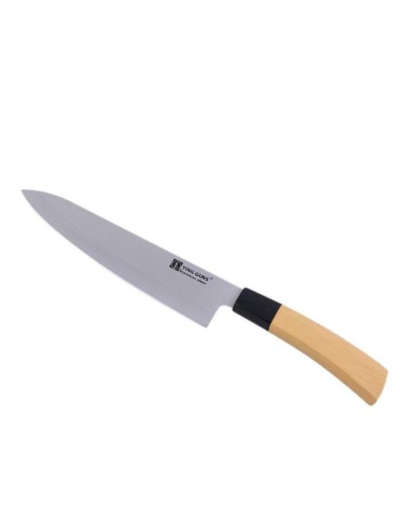 Large Wooden Handle Knief - Wooden