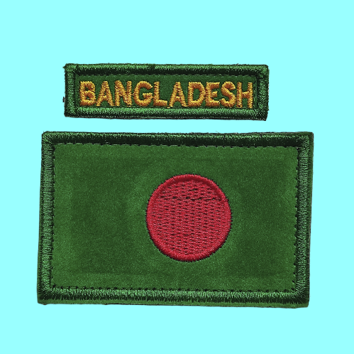 Bangladesh Flag Patch with Name Tag – 3.5x1.8 inch with Velcro | 2.5 inch BANGLADESH Tag | Tactical Uniform Emblem