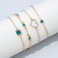 New Fashion Jewelry Femme Chain Bracelet Bangles For Women Girl Crystal Women Gold Hand 4pcs Chain Bracelet.