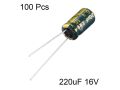 10Pcs- 220uF 16V RADIAL Electrolytic Capacitor 220uF 16V Radial Polarized Aluminum Electrolytic Capacitors 2 Pin Leads Connections Leg. 